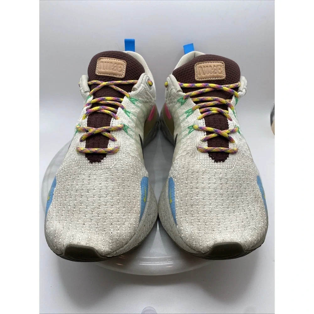 Nike Mens React Infinity Run Flyknit 3 Sail Pinksicle Earth FJ7068-120 Size 11.5